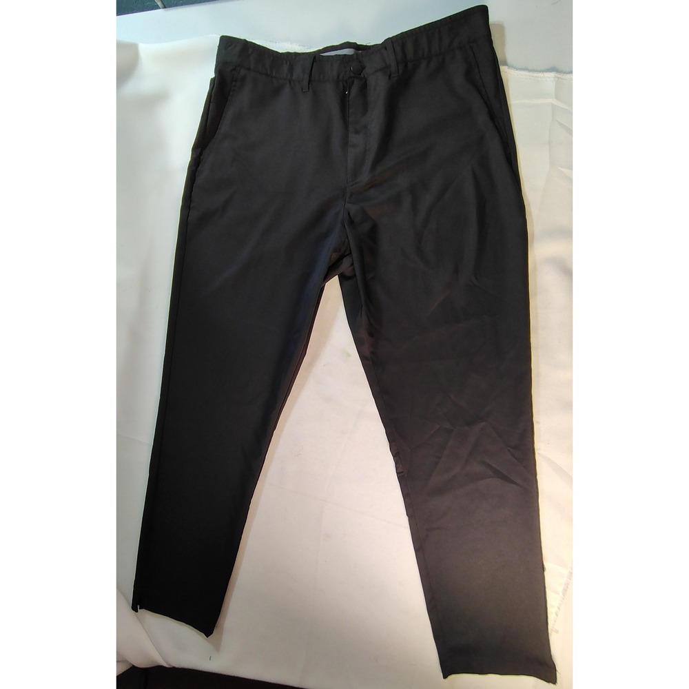 Slazenger ChallengeTech Men Golf Pants 38W 29L Black Breathable Weave Sport Taps